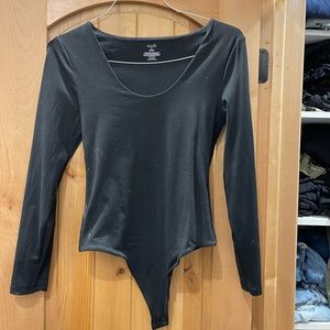 Nuuds Black Scoop Neck Bodysuit